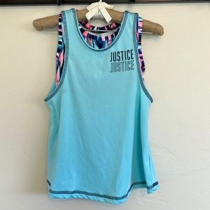 Justice Sports Bra with Attached Tank Top. Size 6.